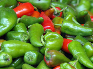 rote und grüne Paprika