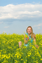 The girl in a field