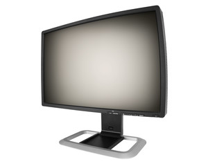 futuristic monitor on white