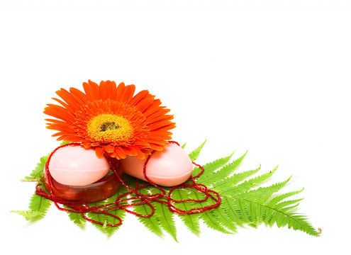 Soap with woman decoration and flower