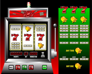 lucky seven slot machine vector illustration