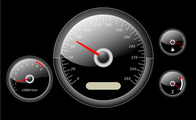 car dashboard instruments vector illustrated