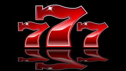 lucky seven slot machine vector illustration