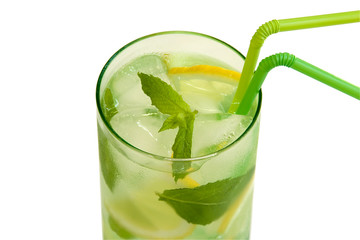 drink with mint and lemon