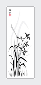 Sumi-e orhid