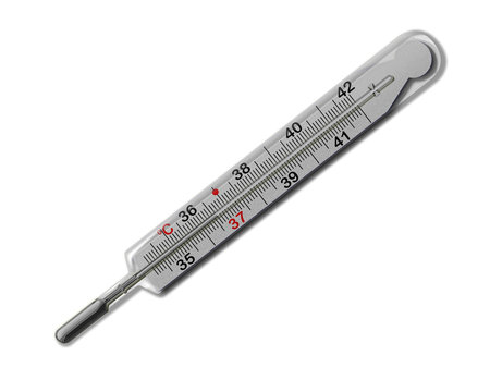 MERCURIAL THERMOMETER (36,6) ISOLATED
