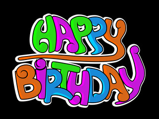Happy birthday graffiti