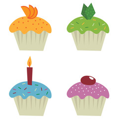 cup cakes isolated on white