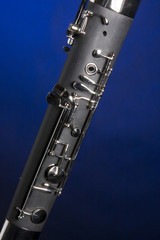 Bassoon Isolated Closeup On Blue Background