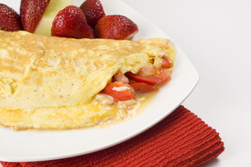 Omelet with Cheese Red Peppers and Tomatoes