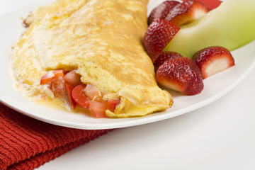 Omelet with Cheese Red Peppers and Tomatoes