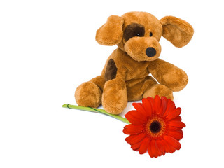 toy dog and flower