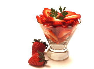 Sliced Ripe Strawberries