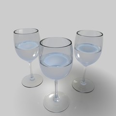 wasser in weingläsern