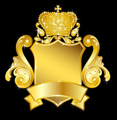 goldenes wappen mit krone