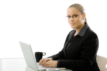 Businesswoman working on computer