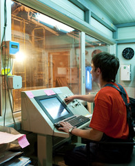 Factory operator at work