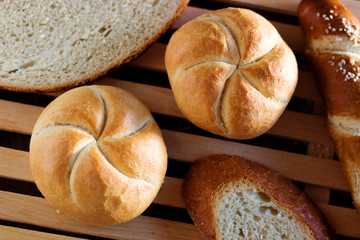 Various types of bread in the kitchen