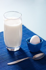 Glass of milk and egg