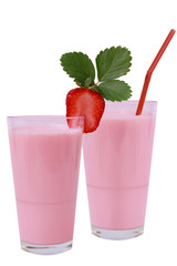 Smoothie two strawberry milkshake