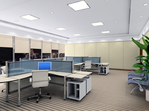 3d modern office room