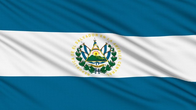 Salvadoran flag, with real structure of a fabric
