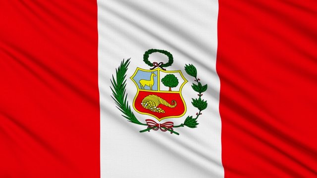 Peruvian flag, with real structure of a fabric