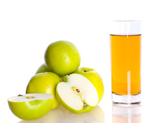 fresh apple and juice