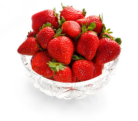 Strawberries in crystal bowl
