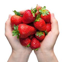 Strawberries in hands