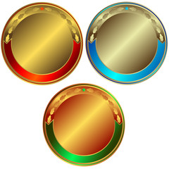 Collection of gold, silver and bronze medals