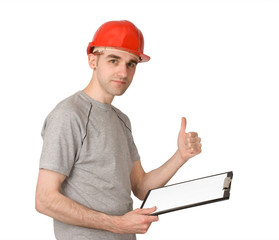 man showing thumbs up sign