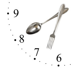 Clock made of spoon and fork