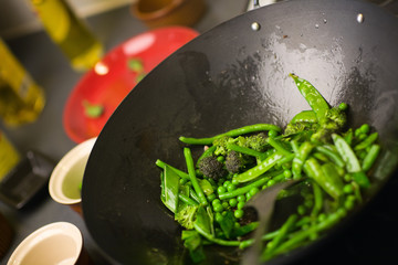 Chef cooking wok