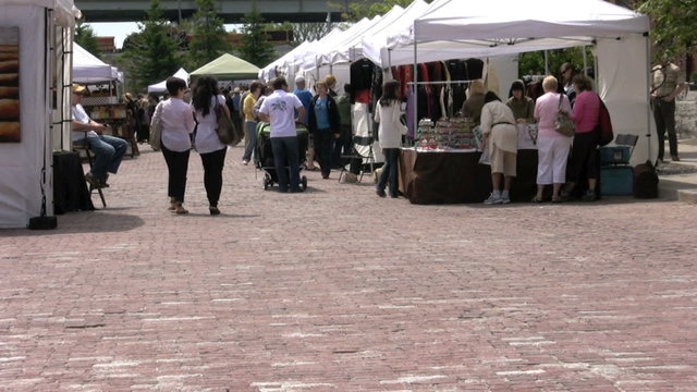 footage of People enjoying  the open market