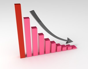 Arrow falling downward