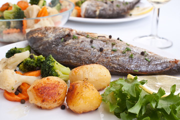 Sea Bream fish with vegetables