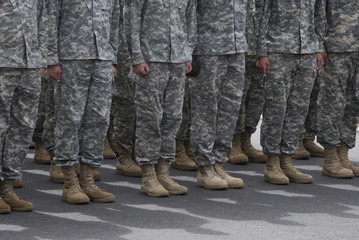 gruppo di soldati in uniforme, parata militare 
