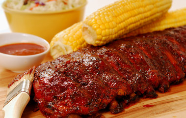 BBQ Ribs and corn on the cob