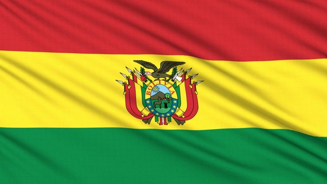 Bolivia flag, with real structure of a fabric