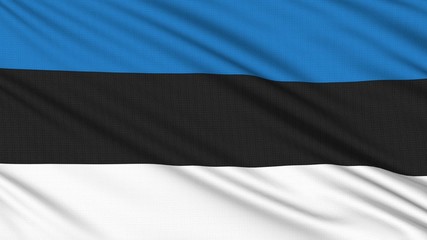 Estonia flag, with real structure of a fabric