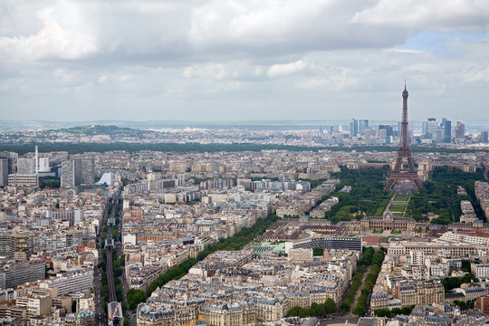 Elevated View of Paris, France