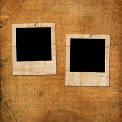 Two grunge slides from old papers on the abstract background