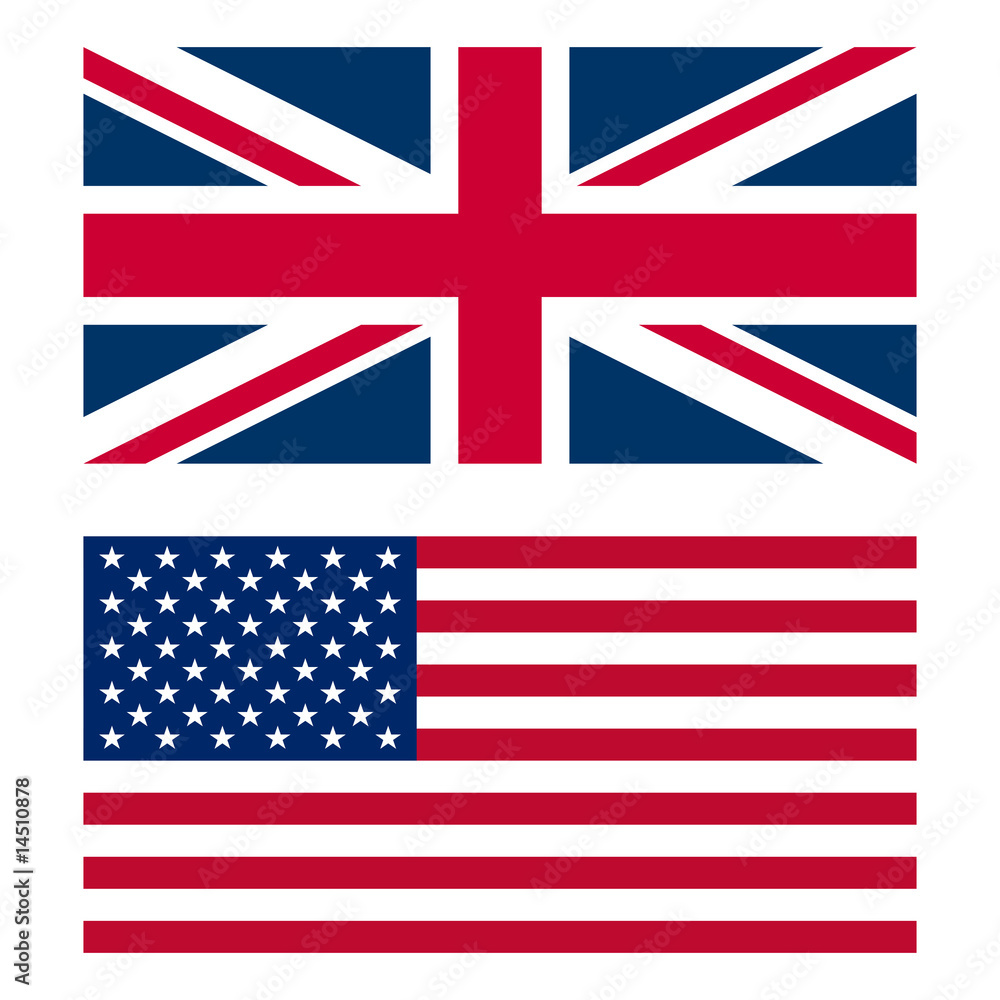 Wall mural flags uk (union jack) and usa