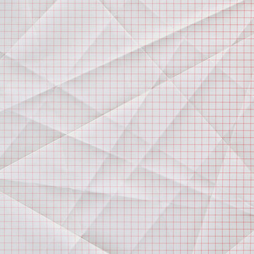 folded and creased graph paper