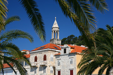 Fototapeta na wymiar Detail of a mediterranean architecture in city of Hvar, Croatia