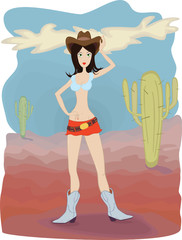 Cowgirl in de woestijn