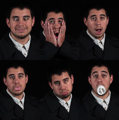 multiplefaces on black background