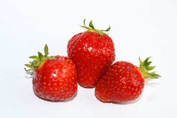 Isolated strawberries
