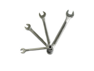 Set of wrenches, isolated over white